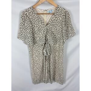 She + Sky Patterned V Neck Flowy Dress Size Large